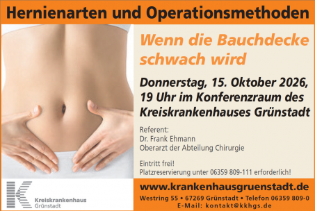 Vortrag - Hernienarten und Operationsmethoden - Wenn die Bauchdecke schwach wird